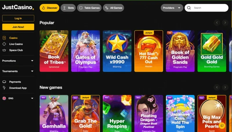 Just Casino Mobile Gaming Experience